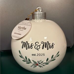 Martha Stewart White 'Mrs & Mrs' Holiday Ornament